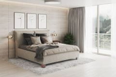 Manželská posteľ ANITA 2 bez olemovania, béžová, 180x200 cm s úložným priestorom