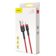 BASEUS Cafule kábel USB / Lightning QC 3.0 2A 3m, červený