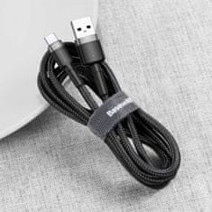 BASEUS Cafule kábel USB / USB-C QC 3.0 2A 3m, čierny/sivý