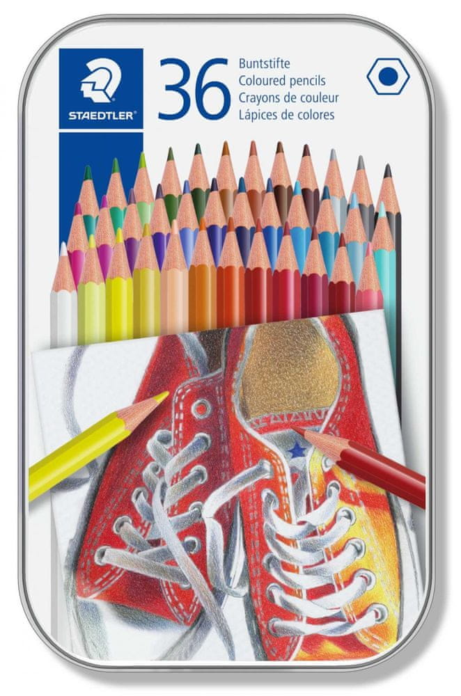 Staedtler Pastelky, 36 rôznych farieb, sada, šesťhranné