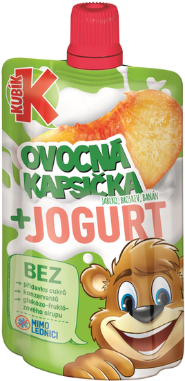 Kubík Kapsička Jablko-BROSKYŇA-Banán s jogurtom 12x80g