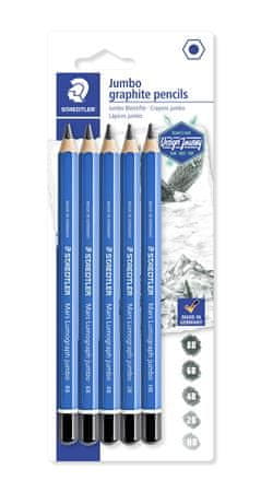 Staedtler Grafitové ceruzky "Design Journey Lumograph", 5 tvrdosťou, jumbo, šesťhranné 100J-S BK5