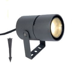 ACA Lightning Záhradné LED reflektor LOTOS 9W/230V/3000K/300Lm/ZOOM 15°-50°/IP65, tmavo šedá