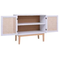 Vidaxl Komoda biela 88,5x40x80 cm MDF a ratan