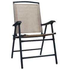Petromila vidaXL Skladacie záhradné stoličky 2 ks, textilén, sivohnedé