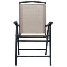 Petromila vidaXL Skladacie záhradné stoličky 2 ks, textilén, sivohnedé