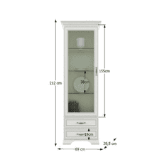 KONDELA Vitrína 1W2S, woodline krem, TIFFY 04