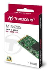 Transcend MTS420S SSD disk, M.2 2242, SATA3 (6 Gb/s), 120GB - rozbalené