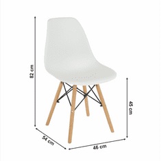 KONDELA Stolička, biela / buk, CINKLA 3 NEW