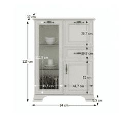 KONDELA Komoda s barom 1D1W1S1B, woodline krem, TIFFY 09