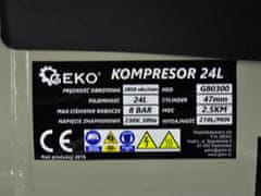 GEKO Kompresor olejový 1-piestový 2_5 kW 210 l/min vzdušník 24 litrov