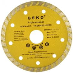 GEKO Diamantový kotúč TURBO 115 x 22 mm celistvý segment