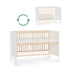 Kinderkraft Baby wooden cot MIA guardrail white