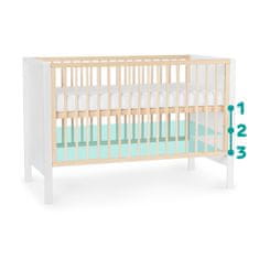 Kinderkraft Baby wooden cot MIA guardrail white