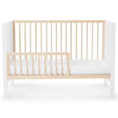 Kinderkraft Baby wooden cot MIA guardrail + mattress white