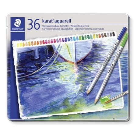 Staedtler Akvarelové pastelky "Karat", sada, kovová krabička, 36 farieb 125 M36