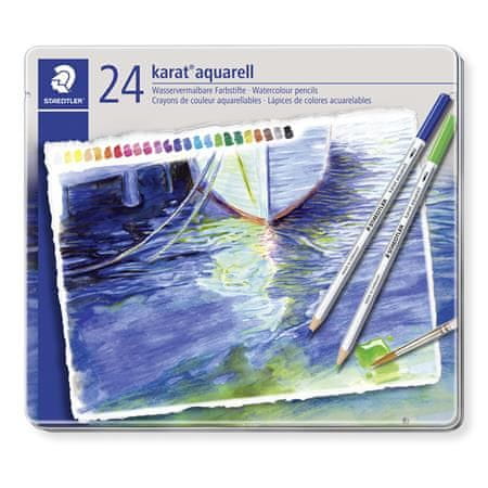 Staedtler Akvarelové pastelky "Karat", sada, kovová krabička, 24 farieb 125 M24