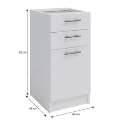 KONDELA Spodná kombinovaná skrinka, biela, FABIANA S-40SZ2