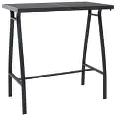 Petromila vidaXL Záhradný barový stôl čierny 110x60x110 cm tvrdené sklo