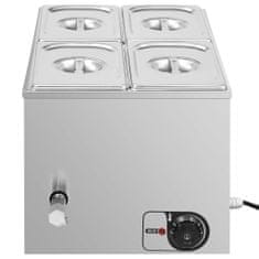 Vidaxl Ohrievač jedla Bain Marie nehrdzavejúca oceľ 1500 W GN 1/4