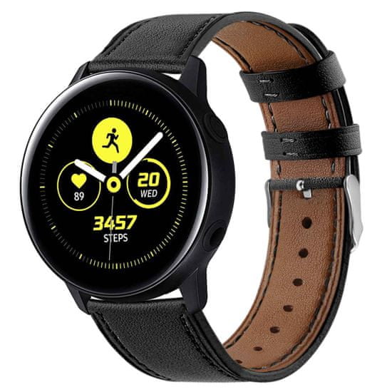 BStrap Leather Italy remienok na Samsung Galaxy Watch Active 2 40/44mm, black