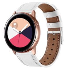 BStrap Leather Italy remienok na Samsung Galaxy Watch Active 2 40/44mm, white