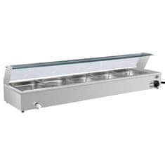 Vidaxl Ohrievač jedla Bain Marie Gastronorm, oceľ, 5 panvíc GN 1/2