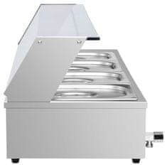 Vidaxl Ohrievač jedla Bain Marie Gastronorm, oceľ, 4 panvice GN 1/2