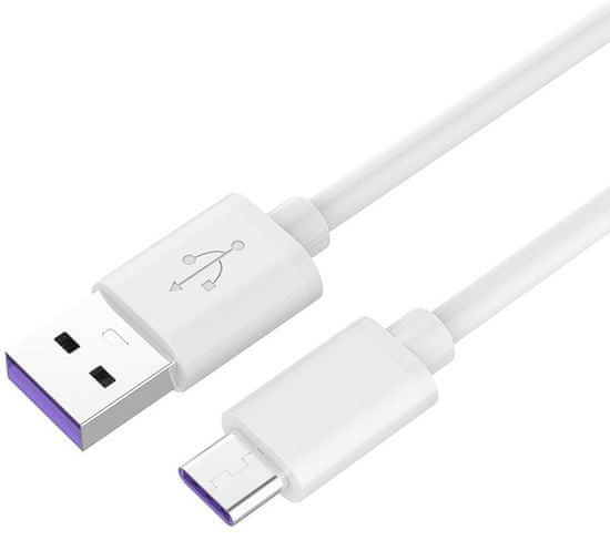 PremiumCord Kábel USB-C 3.1 na USB 2.0, Super fast charging 5 A, biely, 1 m, ku31cp1w