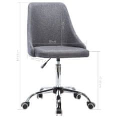 Vidaxl Kancelárske stoličky na kolieskach 2 ks látkové tmavosivé