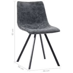 Vidaxl Jedálenské stoličky 2 ks, čierne, umelá koža