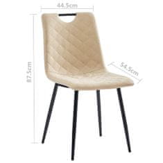 Vidaxl Jedálenské stoličky 4 ks, krémové, umelá koža