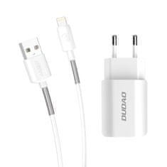 DUDAO A2EU Home Travel nabíjačka 2x USB 2.4A + micro USB kábel, biela