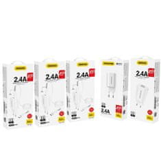 DUDAO A2EU Home Travel nabíjačka 2x USB 2.4A + Lightning kábel, biela