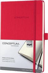 Sigel Záznamná kniha "Conceptum", červená, A4, linajkový, 194 strán, CO645