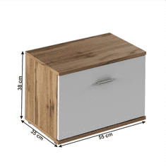 KONDELA Skrinka TYP 6, dub wotan/biela, CYRIL