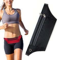 MG Ultimate Running Belt bežecký opasok s otvorom pre slúchadlá, čierny