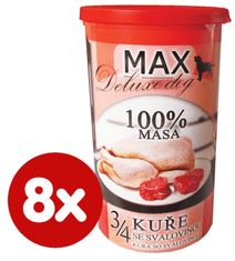 FALCO MAX deluxe 3/4 kurčaťa sa svalovinou 8 x 1200 g