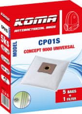 KOMA CP01S - Vrecká do vysávača Concept VP 9000 Universal textilné, 5ks