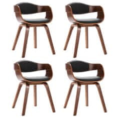 Vidaxl Jedálenské stoličky 4 ks ohýbané drevo a umelá koža