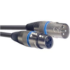 Stagg SMC1 BL, mikrofónny kábel XLR/XLR, 1m, modré krúžky