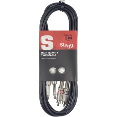 Stagg STC3PCM, kábel 2x RCA / 2x JACK, 3m