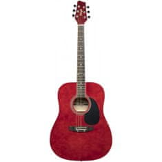 Stagg SA20D RED, akustická gitara typu Dreadnought