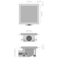 Vidaxl Sprchový odtok s 2 v 1 plochým krytom a krytom pre vloženie dlaždice 12x12 cm nehrdzavejúca oceľ