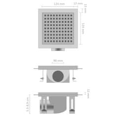 Vidaxl Sprchový odtok 15x15 cm nehrdzavejúca oceľ