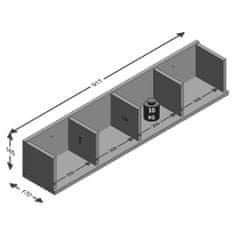 Vidaxl FMD Závesná polica so 4 priehradkami, 92 x 17 x 16,5 cm, dubová farba