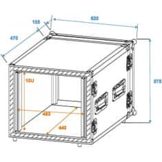 Roadinger Amplifier Rack SP-2, 10U, nárazuvzdorný