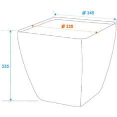 Europalms Kvetináč Stone-33, Kubický, malý, sivý