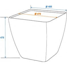 Europalms Kvetináč Stone-41, Kubický, sivý