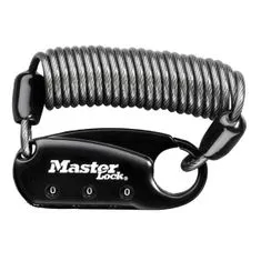 MasterLock Karabína s navíjacím káblom 1551EURDBLK